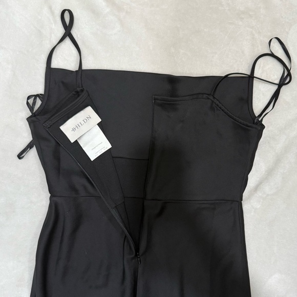 BHLDN Black Sheath Midi Dress with Slit - Picture 8 of 9